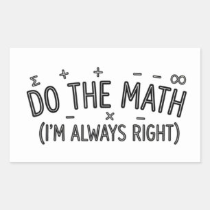 Pegatina Rectangular humor divertido del profesor de matemáticas Meme c