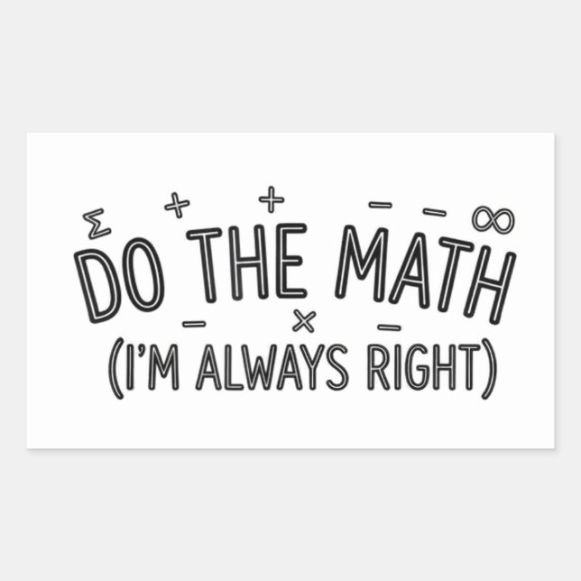 Pegatina Rectangular humor divertido del profesor de matemáticas Meme c (Anverso)