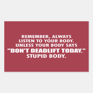 Pegatina Rectangular Humor Motivador De Gimnasio Gracioso