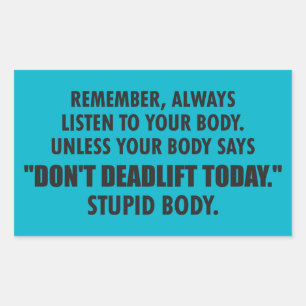 Pegatina Rectangular Humor Motivador De Gimnasio Gracioso