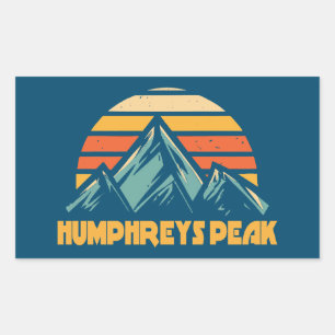 Pegatina Rectangular Humphreys Peak Arizona Retro Turquoise
