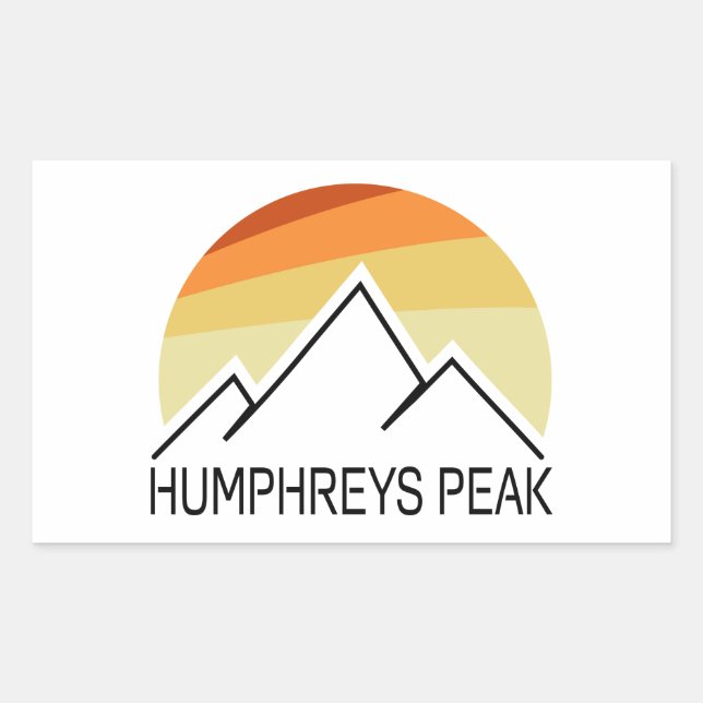 Pegatina Rectangular Humphreys Peak Retro (Anverso)