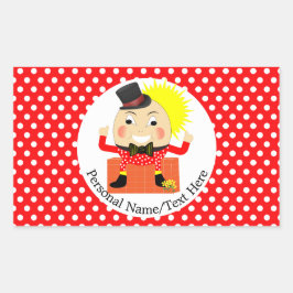 Pegatina Rectangular Humpty Dumpty Nursery Rhyme Cute personalizado