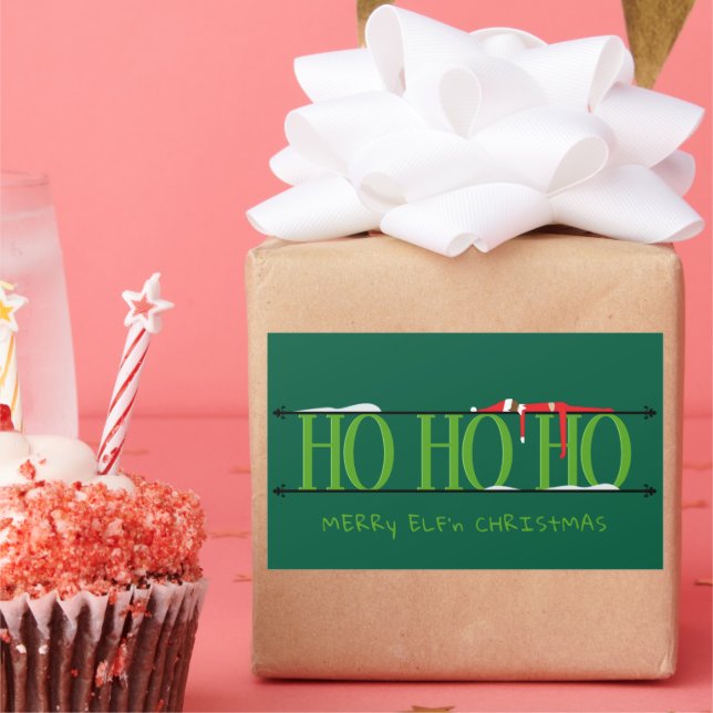 Pegatina Rectangular Hunter Green Elf Shenanigans (Fiesta)