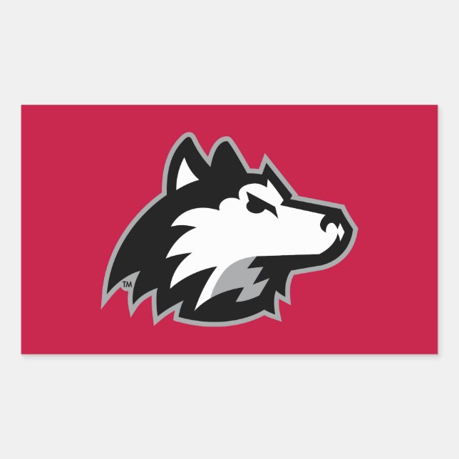 Pegatina Rectangular Huskies del norte de Illinois (Anverso)