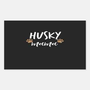 Pegatina Rectangular Husky Mama   Regalo de la madre tierna siberiana d