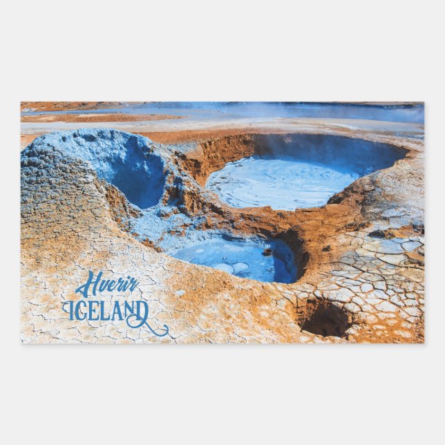 Pegatina Rectangular Hverir, Islandia (Anverso)