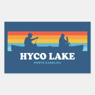 Pegatina Rectangular Hyco Lake North Carolina Canoe