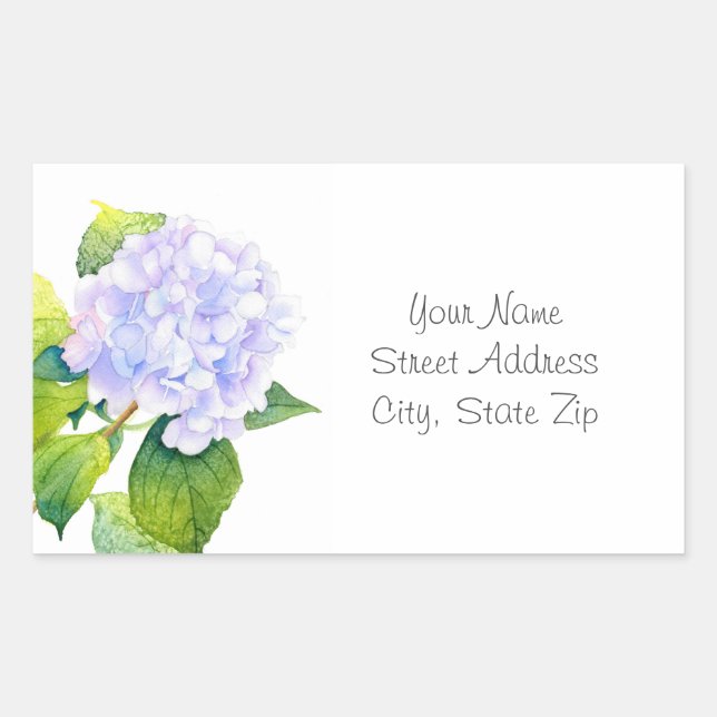 Pegatina Rectangular Hydrangea Labels (Anverso)