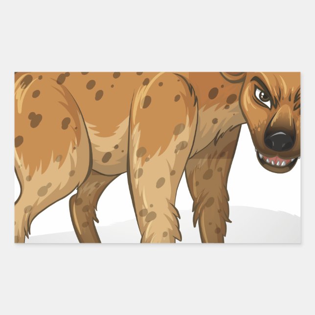 Pegatina Rectangular Hyena (Anverso)