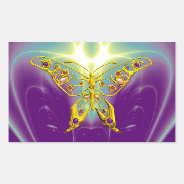 PEGATINA RECTANGULAR HYPER BUTTERFLY (Anverso)