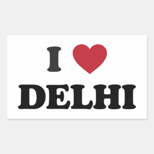 Pegatina Rectangular I corazón Delhi la India