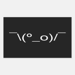 Pegatina Rectangular I Dunno LOL ¯\(º_o)/ Ø Emoticon japonés Kaomoji