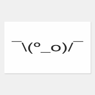 Pegatina Rectangular I Dunno LOL ¯\(º_o)/ Ø Emoticon japonés Kaomoji