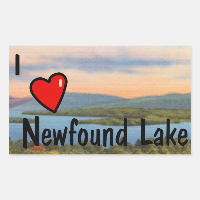 Pegatina Rectangular I Heart Newfound Lake (Anverso)