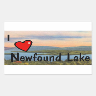 Pegatina Rectangular I Heart Newfound Lake
