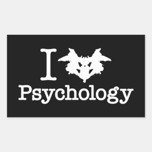 Pegatina Rectangular I Heart (Rorschach Inkblot) Psicología