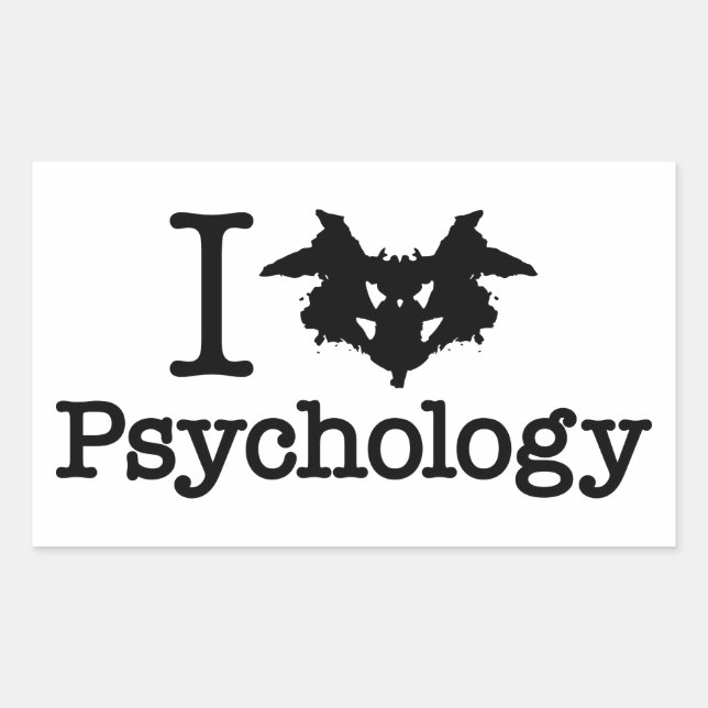 Pegatina Rectangular I Heart (Rorschach Inkblot) Psicología (Anverso)