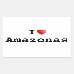 Pegatina Rectangular I love Amazonas