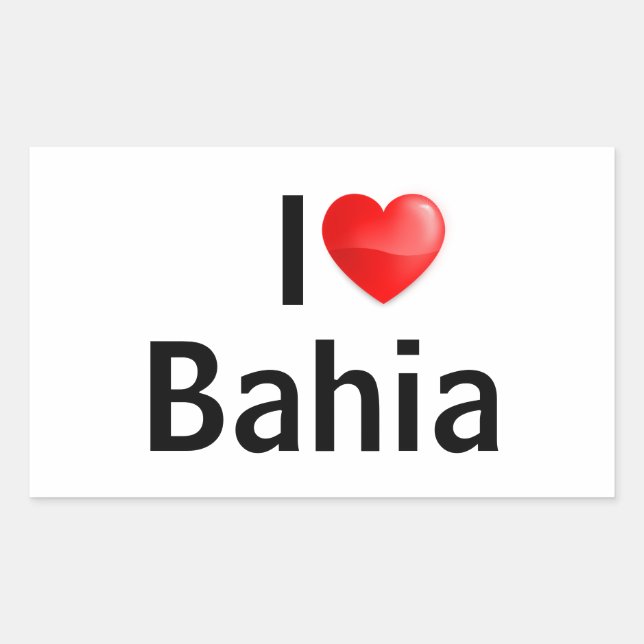 Pegatina Rectangular I love Bahia (Anverso)