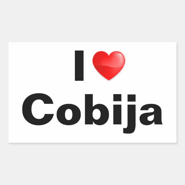 Pegatina Rectangular I love Cobija (Anverso)