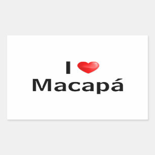 Pegatina Rectangular I love Macapá