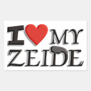 Pegatina Rectangular I love my Zeide