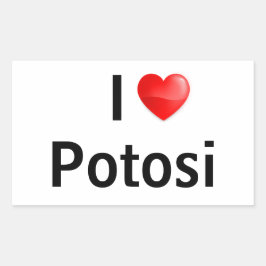 Pegatina Rectangular I love Potosi
