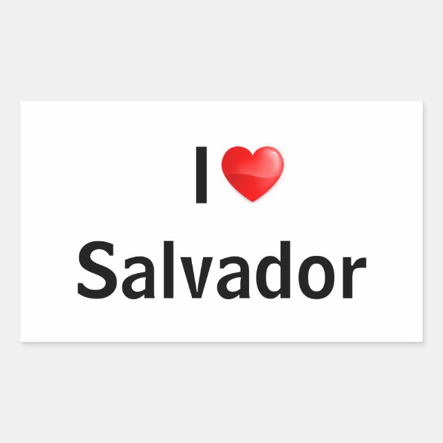 Pegatina Rectangular I love Salvador (Anverso)