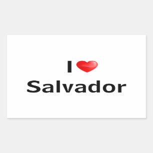 Pegatina Rectangular I love Salvador
