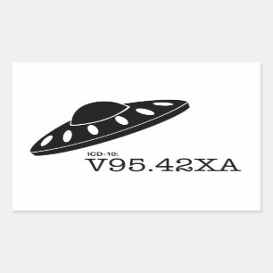 Pegatina Rectangular ICD-10: V9542XA - Desplome de la nave espacial
