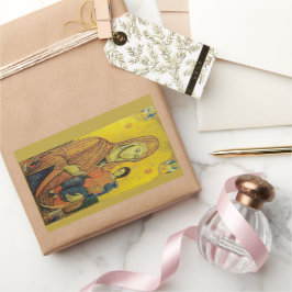 Pegatina Rectangular Icono de la imagen de Virgin Mary