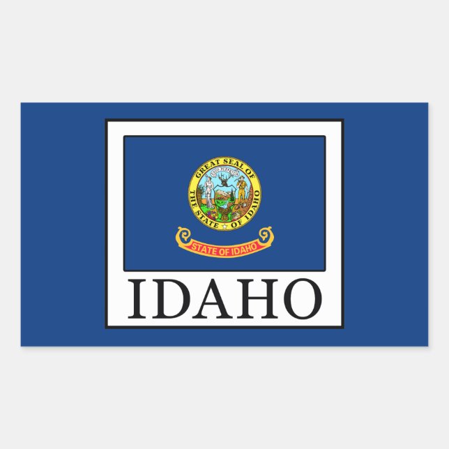 Pegatina Rectangular Idaho (Anverso)