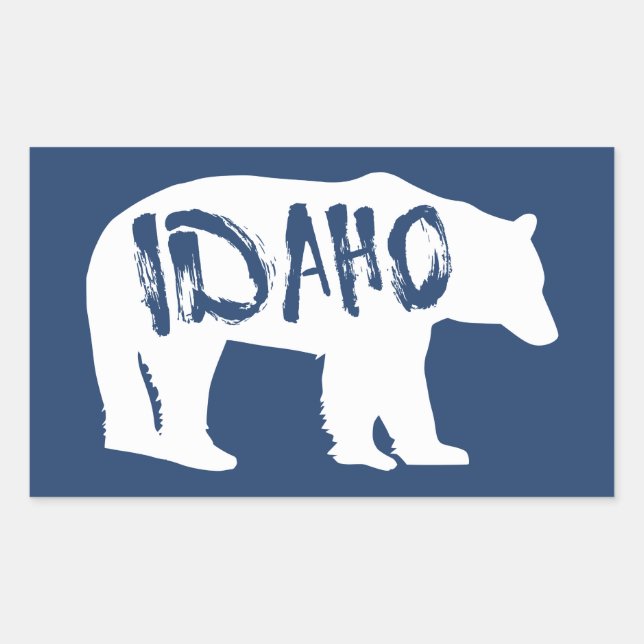 Pegatina Rectangular Idaho Bear (Anverso)