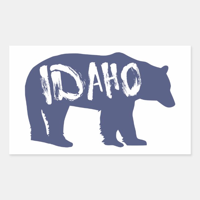 Pegatina Rectangular Idaho Bear (Anverso)