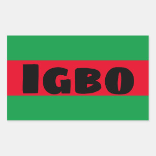 Pegatina Rectangular Igbo Verde y Rojo