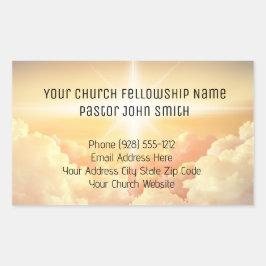 Pegatina Rectangular Iglesia de la Nube Celestial Cristiana