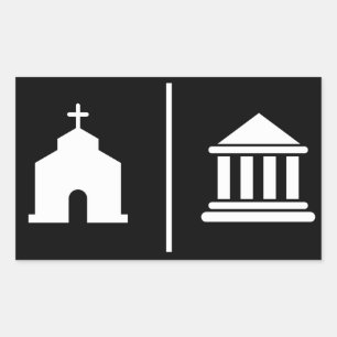 Pegatina Rectangular Iglesia y Estado separados