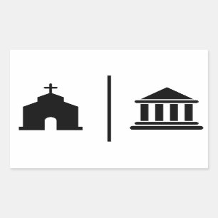 Pegatina Rectangular Iglesia y Estado separados