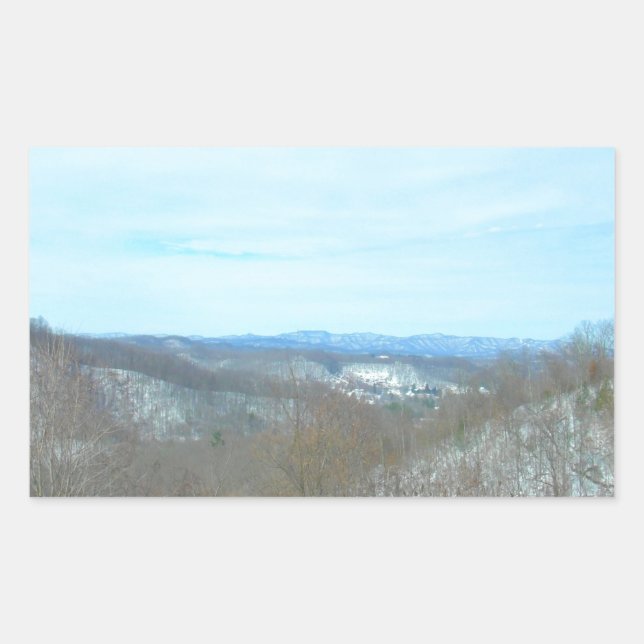 Pegatina Rectangular Ignorancia de Snowy Mountain West Virginia (Anverso)