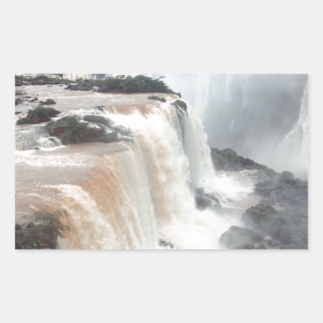 Pegatina Rectangular iguazu cae en Brazill (Anverso)