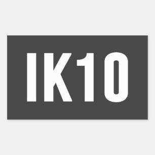 Pegatina Rectangular IK, protección de impacto, calificación IK, IK10