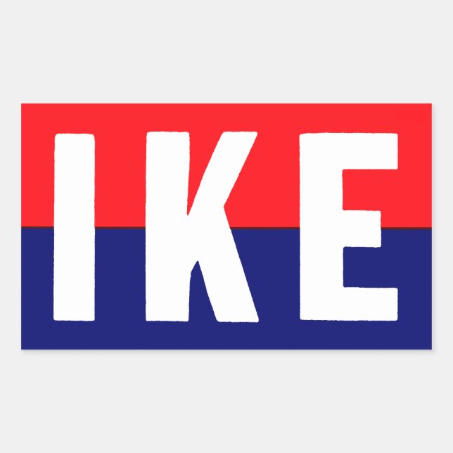 Pegatina Rectangular Ike para presidente en 1952 (Anverso)