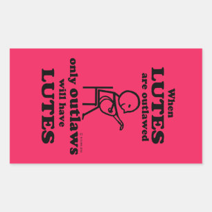 Pegatina rectangular ilegal de Lutes