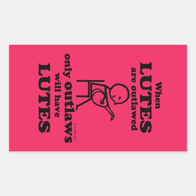 Pegatina rectangular ilegal de Lutes (Anverso)