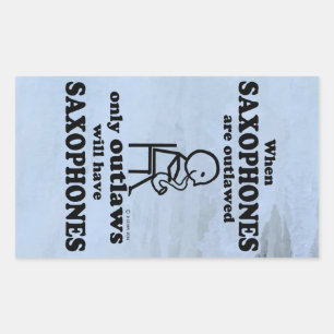 Pegatina Rectangular ilegal de saxofones