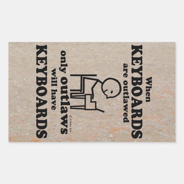 Pegatina rectangular ilegal de teclado (Anverso)