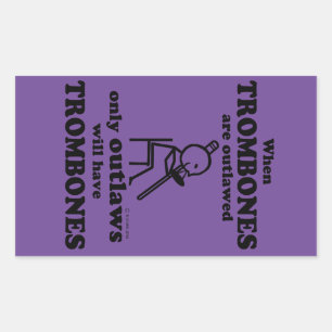 Pegatina rectangular ilegal de trombones
