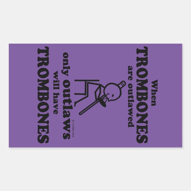 Pegatina rectangular ilegal de trombones (Anverso)