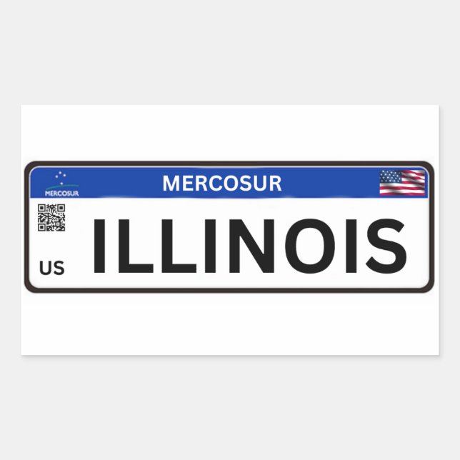 Pegatina Rectangular Illinois Mercosur (Anverso)